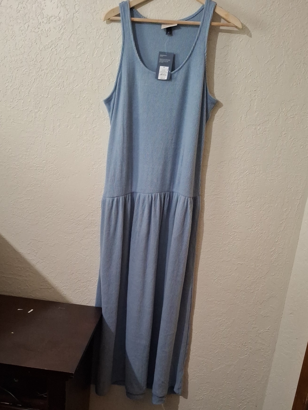 Universal Thread Light Blue Sleeveless Ribbed Maxi Dress